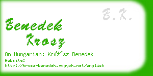 benedek krosz business card